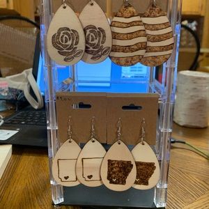 Handmade wooden earrings